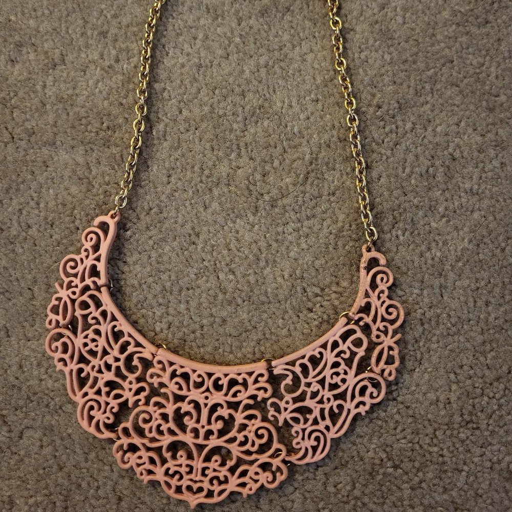 Pink and Gold Ornamental Necklace